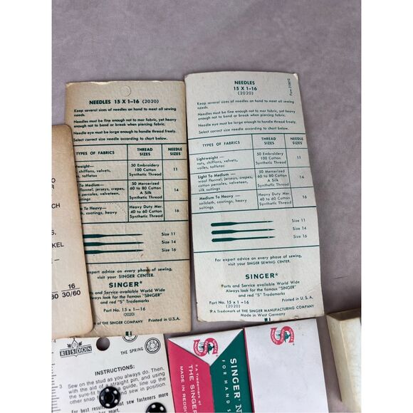 Vintage Sewing Machine Needles Mixed Lot Singer Snap Buttons 50s 60s Craft - Picture 8 of 9